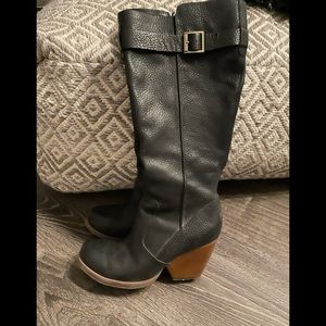 KORKS BY KORKS EASE SHAWNA Riding Equestrian Boots Black Pebbled Leather